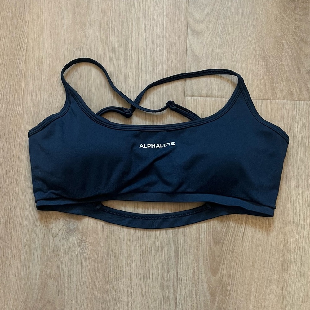 Alphalete Amplify Back Cross Bra - Trusted Blue